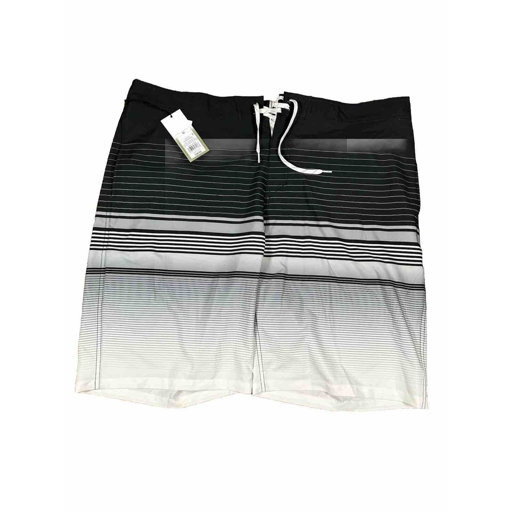 Men's Big‎ & Tall 10" Graves Striped Board Shorts - Goodfellow & Co Charcoal 42